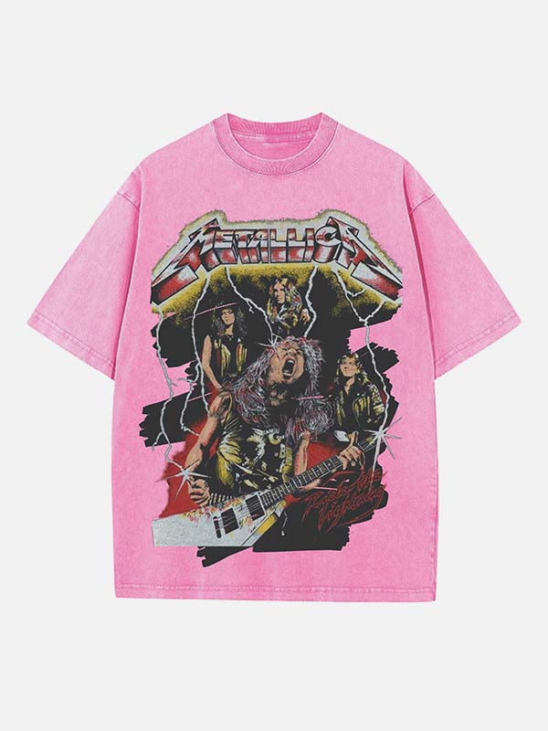 Metallica Print Round Neck T-shirt