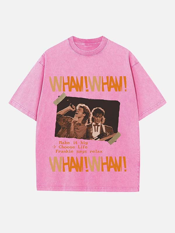 George Michael Wham! Print Round Neck T-shirt