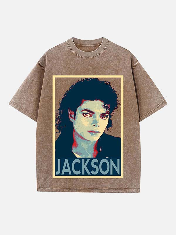 Michael Jackson Print Round Neck T-shirt