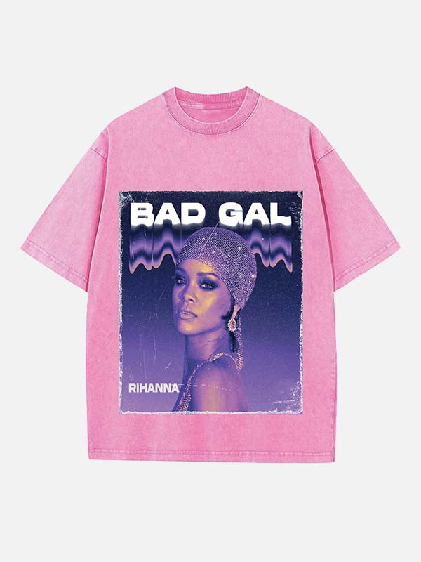 Rihanna Print Round Neck T-shirt