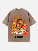 J Balvin Print Round Neck T-shirt