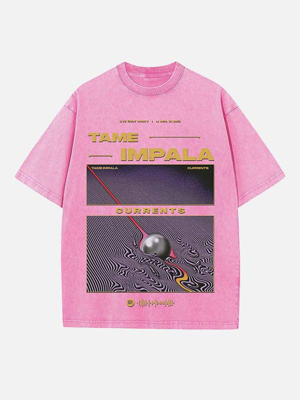 Tame Impala Print Round Neck T-shirt