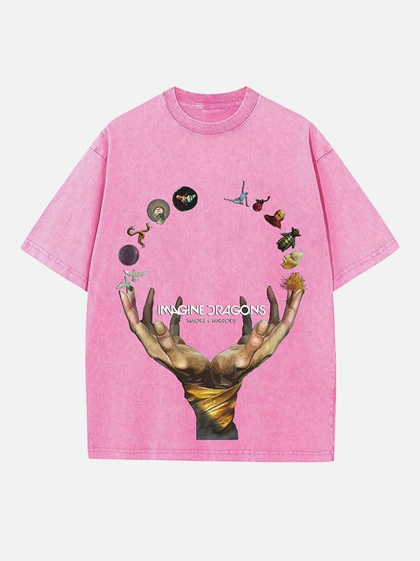 Imagine Dragons Print Round Neck T-shirt