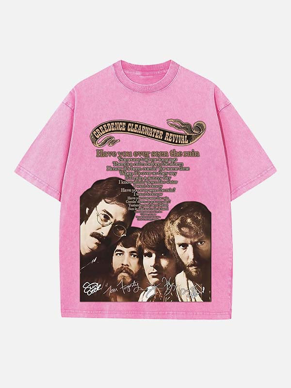 Creedence Clearwater Revival Print Round Neck T-shirt