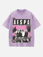 Aespa Print Round Neck T-shirt