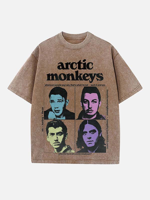 Arctic Monkeys Print Round Neck T-shirt