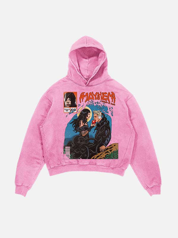 Lady Gaga Print Slant Pockets Hoodie