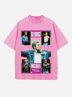 George Michael Wham! Print Round Neck T-shirt