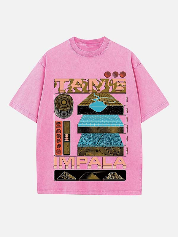 Tame Impala Print Round Neck T-shirt