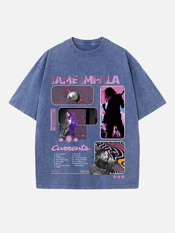 Tame Impala Print Round Neck T-shirt