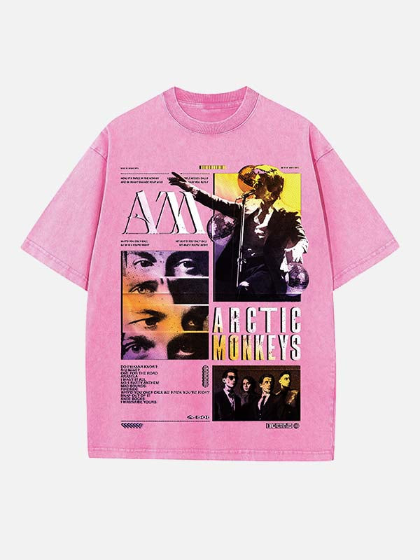 Arctic Monkeys Print Round Neck T-shirt