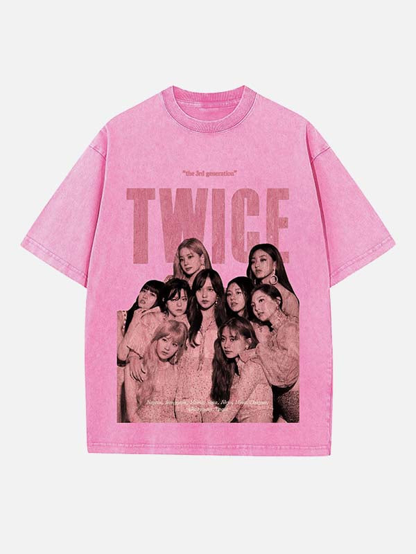 TWICE Print Round Neck T-shirt