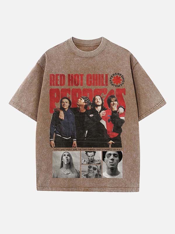 Red Hot Chili Peppers Print Round Neck T-shirt