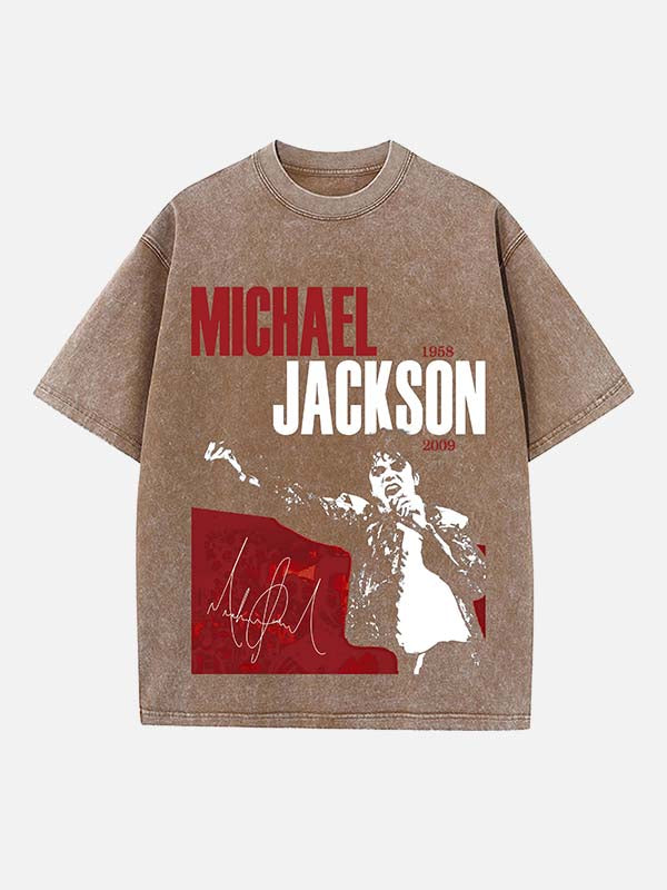 Michael Jackson Print Round Neck T-shirt