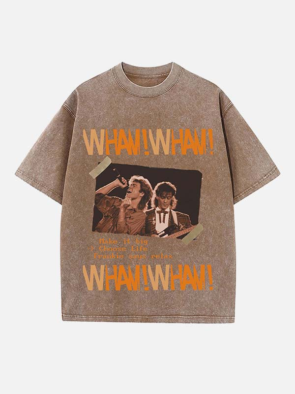 George Michael Wham! Print Round Neck T-shirt