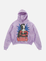 Billie Eilish Print Slant Pockets Hoodie