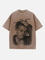 XXXTENTACION Print Round Neck T-shirt