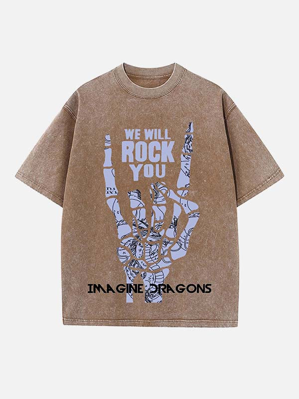 Imagine Dragons Print Round Neck T-shirt
