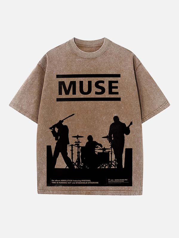 Muse Print Round Neck T-shirt