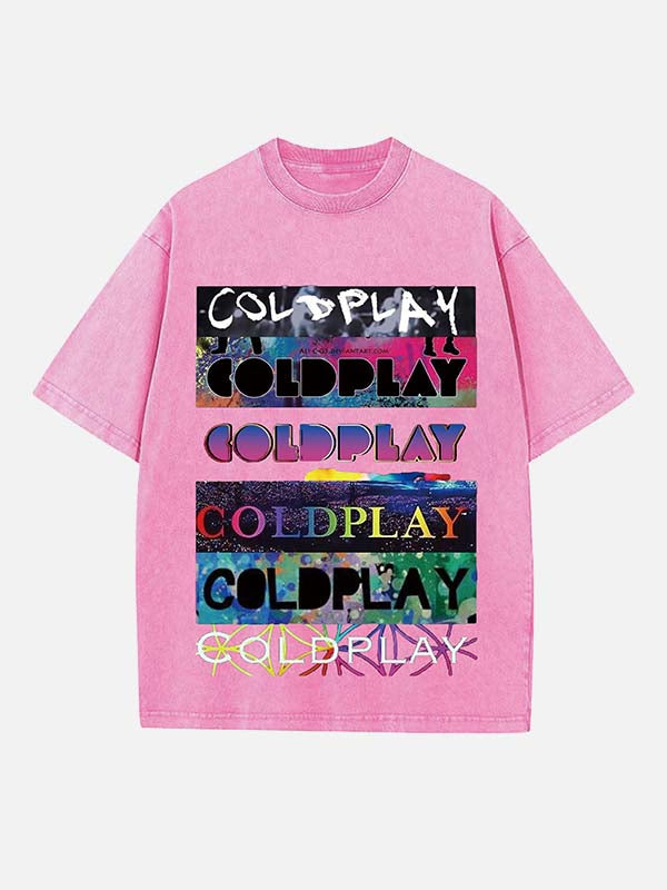 Coldplay Print Round Neck T-shirt