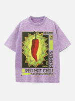 Red Hot Chili Peppers Print Round Neck T-shirt