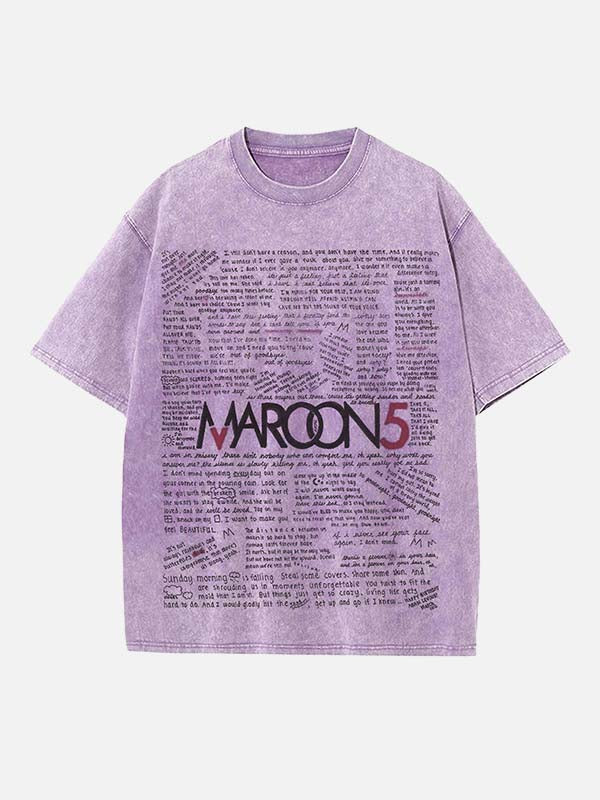 Maroon 5 Print Round Neck T-shirt