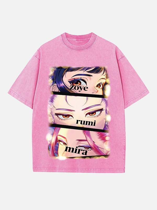HUNTR/X Print Round Neck T-shirt