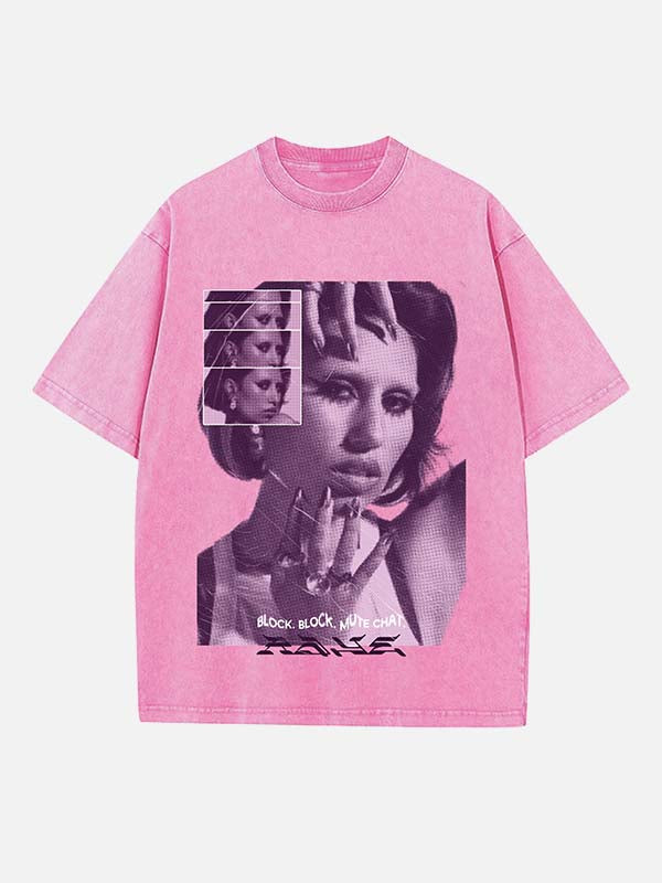 Raye Print Round Neck T-shirt