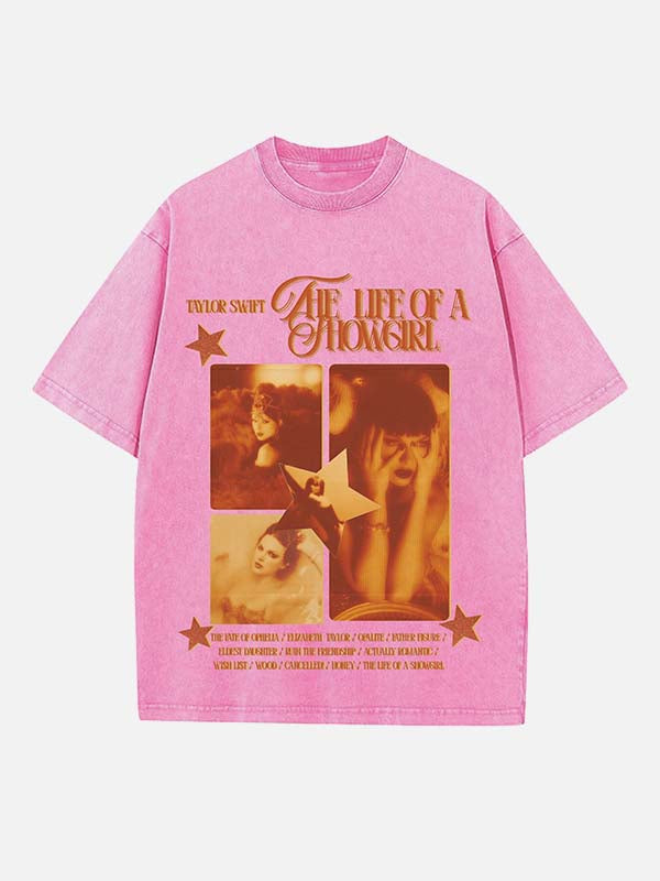 Taylor Swift Print Round Neck T-shirt