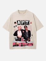 Bruno Mars & BLACKPINK Rosé Print Round Neck T-shirt