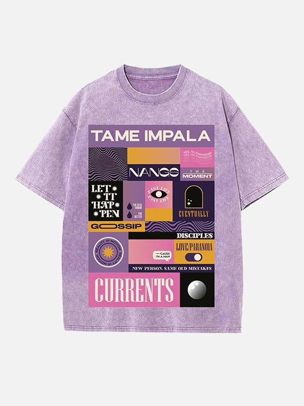 Tame Impala Print Round Neck T-shirt