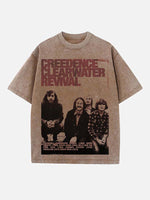 Creedence Clearwater Revival Print Round Neck T-shirt