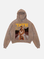 Tate McRae Print Slant Pockets Hoodie