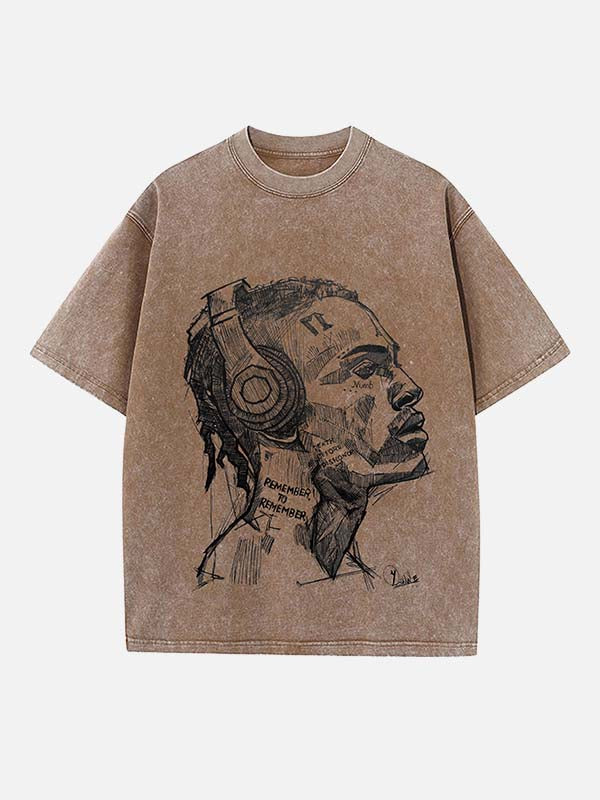 XXXTENTACION Print Round Neck T-shirt