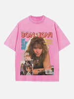 Bon Jovi Print Round Neck T-shirt