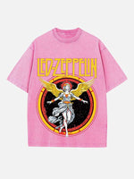 Led Zeppelin Print Round Neck T-shirt