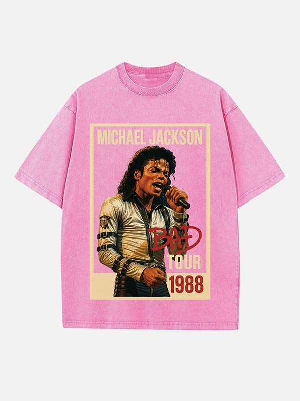 Michael Jackson Print Round Neck T-shirt