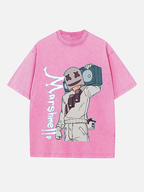 Marshmello Print Round Neck T-shirt