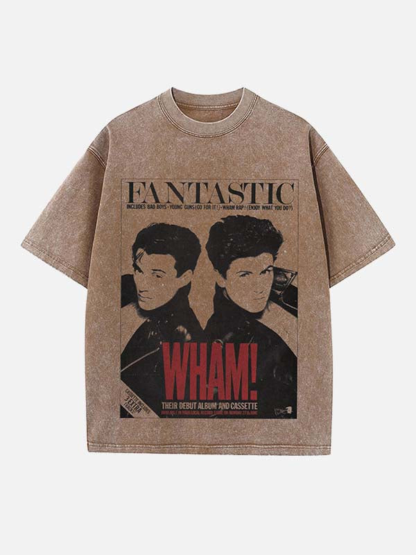George Michael Wham! Print Round Neck T-shirt