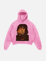 Lady Gaga Print Slant Pockets Hoodie