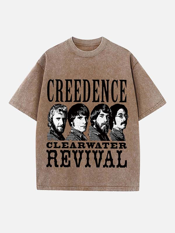 Creedence Clearwater Revival Print Round Neck T-shirt