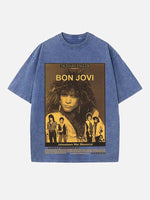 Bon Jovi Print Round Neck T-shirt