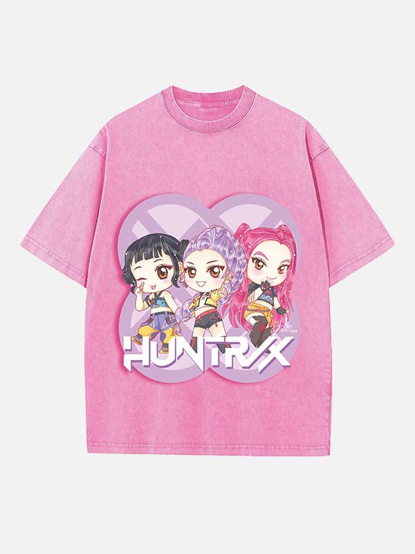 HUNTR/X Print Round Neck T-shirt
