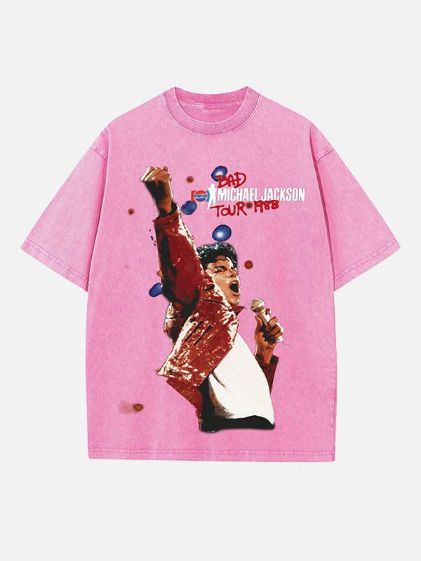 Michael Jackson Print Round Neck T-shirt