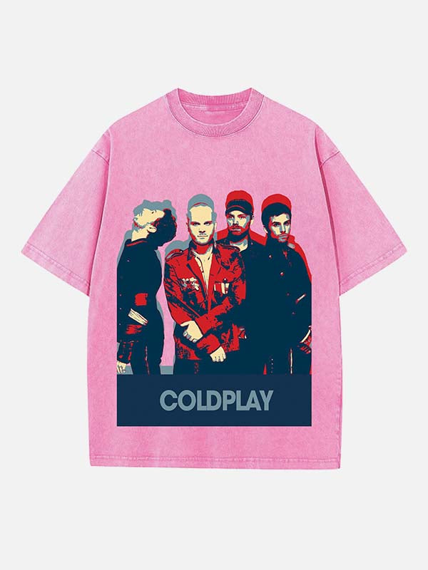 Coldplay Print Round Neck T-shirt