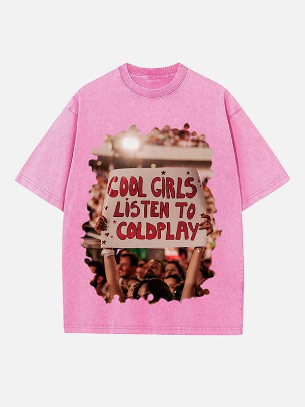 Coldplay Print Round Neck T-shirt