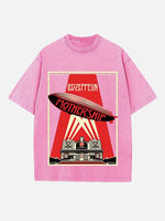 Led Zeppelin Print Round Neck T-shirt
