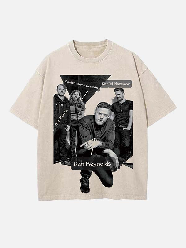 Imagine Dragons Print Round Neck T-shirt