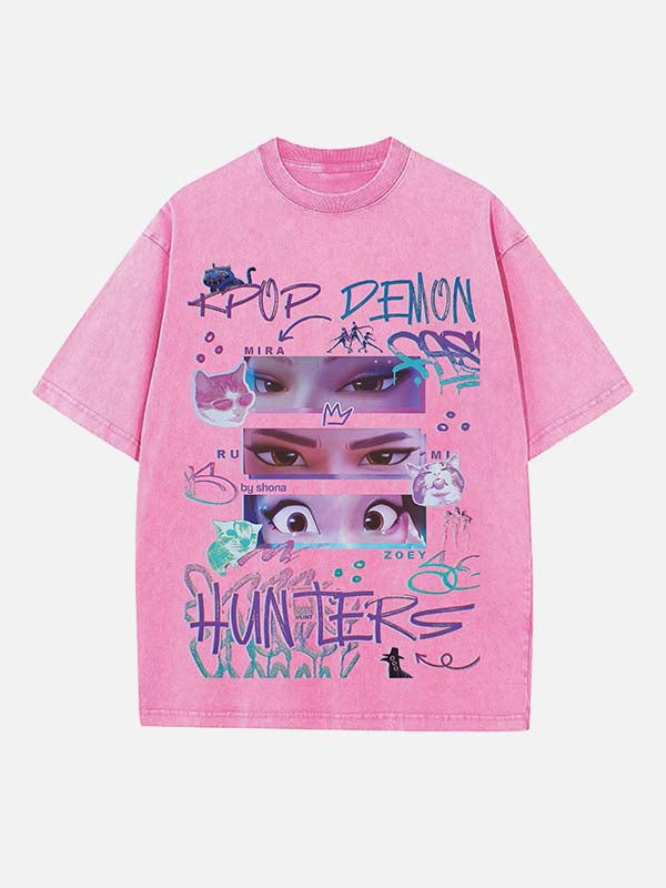 HUNTR/X Print Round Neck T-shirt