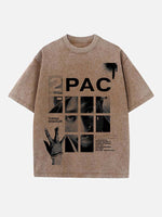 2Pac Print Round Neck T-shirt